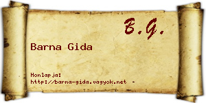 Barna Gida névjegykártya